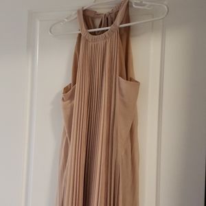 Meghen Hater-Neck Pleated Gown